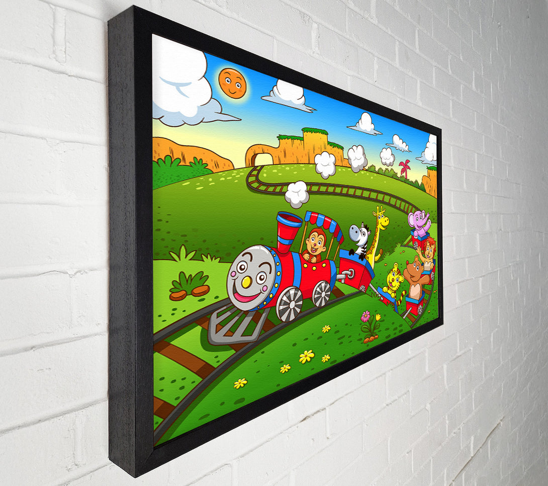  A Canvas Print of Happy Safari Train Canvas Print