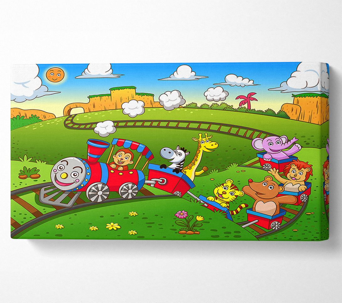  A Canvas Print of Happy Safari Train Canvas Print