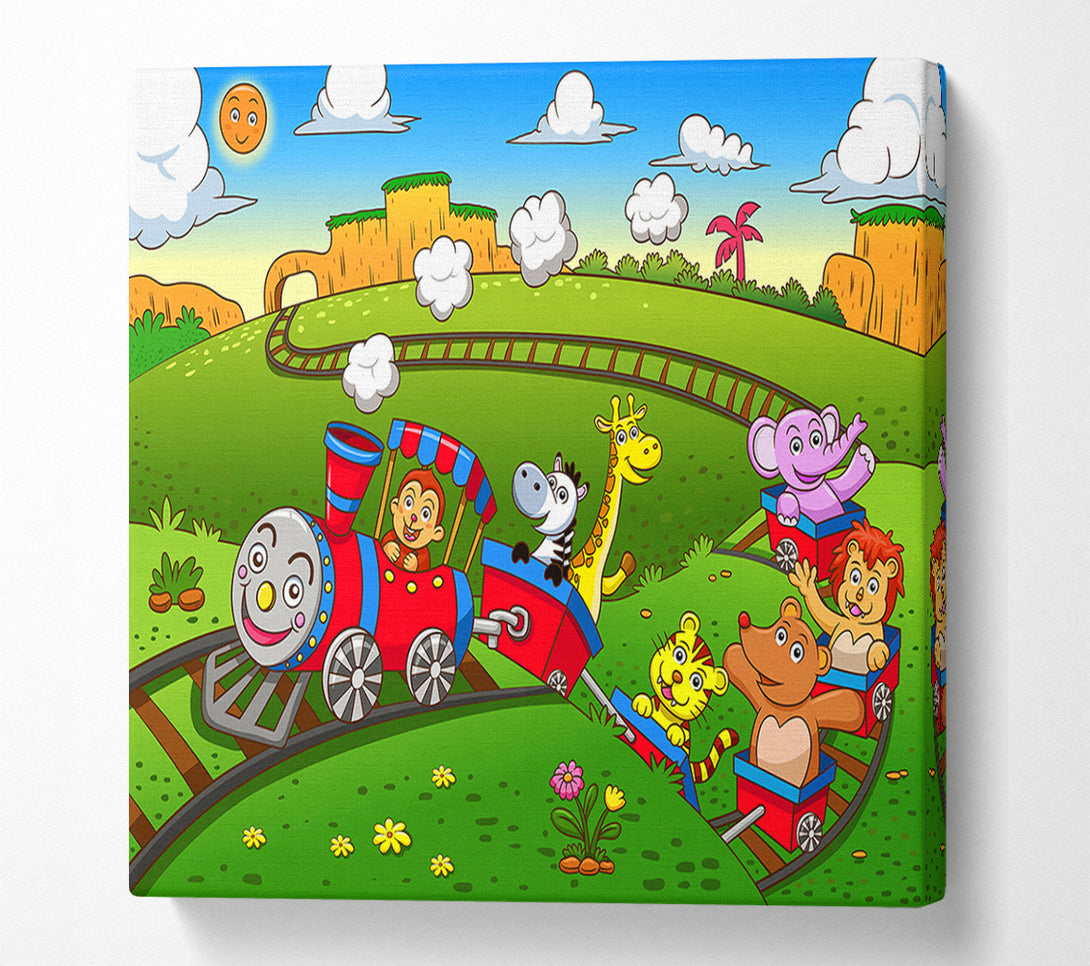  A Canvas Print of Happy Safari Train Canvas Print