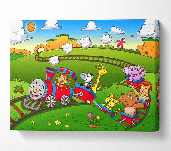  A Canvas Print of Happy Safari Train Canvas Print