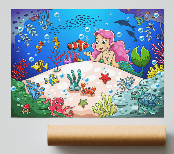 Mermaid And Friends Poster