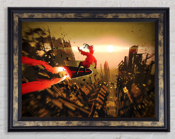 Futuristic Skateboard Framed Print