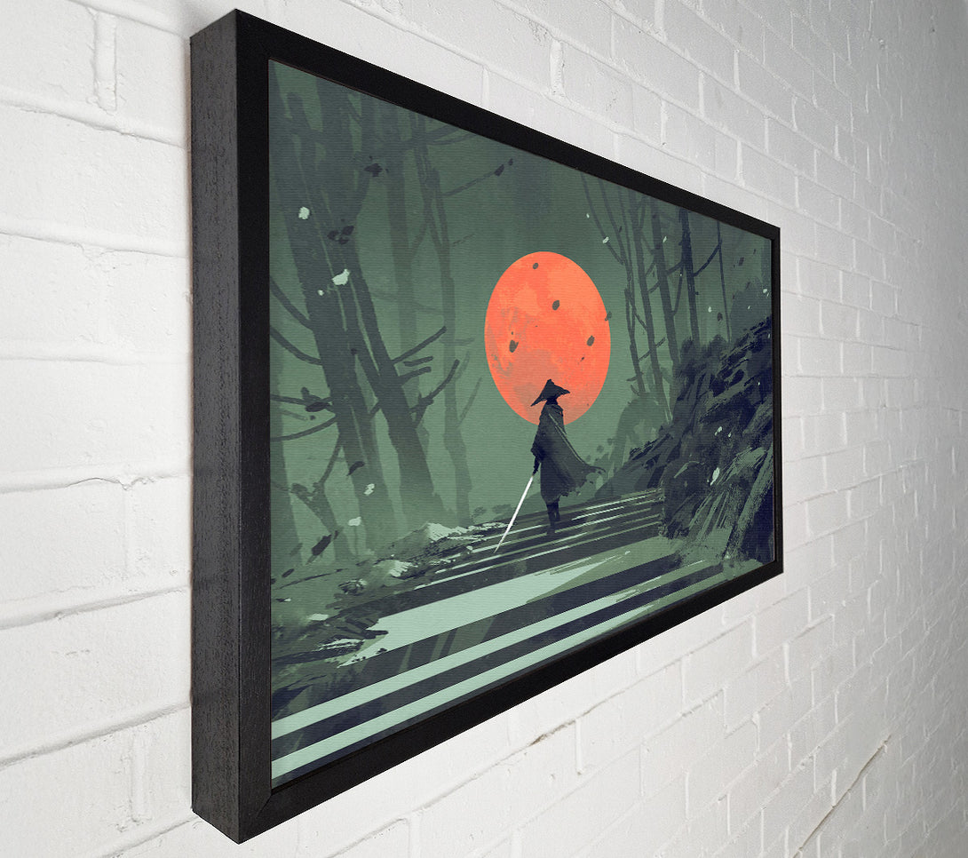  A Canvas Print of Samurai Warrior Sun Canvas Wall Art