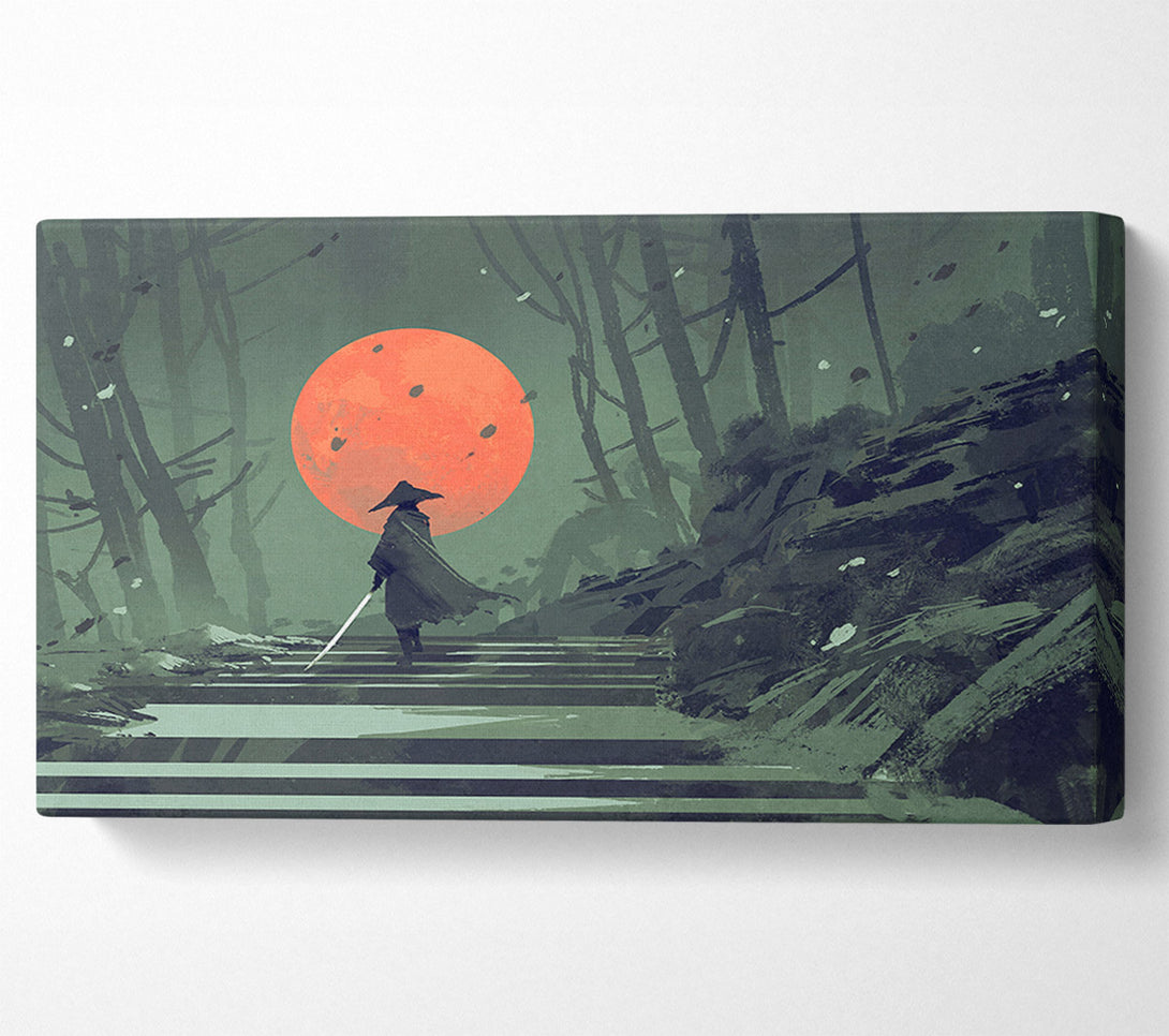  A Canvas Print of Samurai Warrior Sun Canvas Wall Art