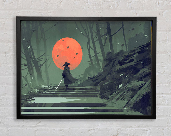 Samurai Warrior Sun Framed Print