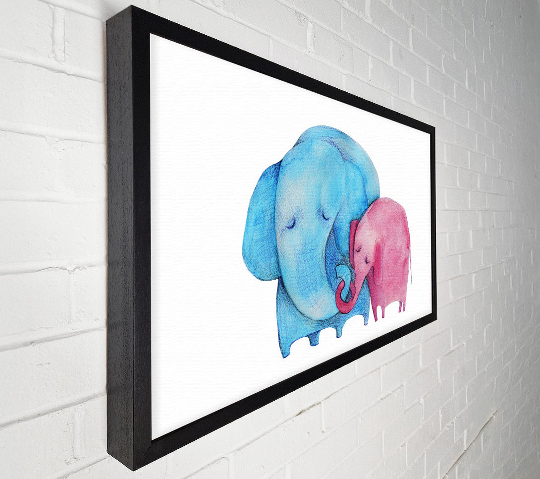  A Canvas Print of Mother And Baby Elephant Canvas Wall Art