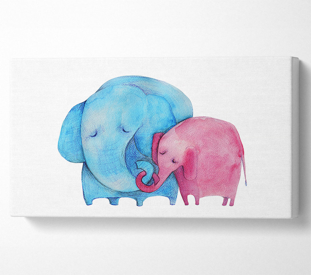  A Canvas Print of Mother And Baby Elephant Canvas Wall Art