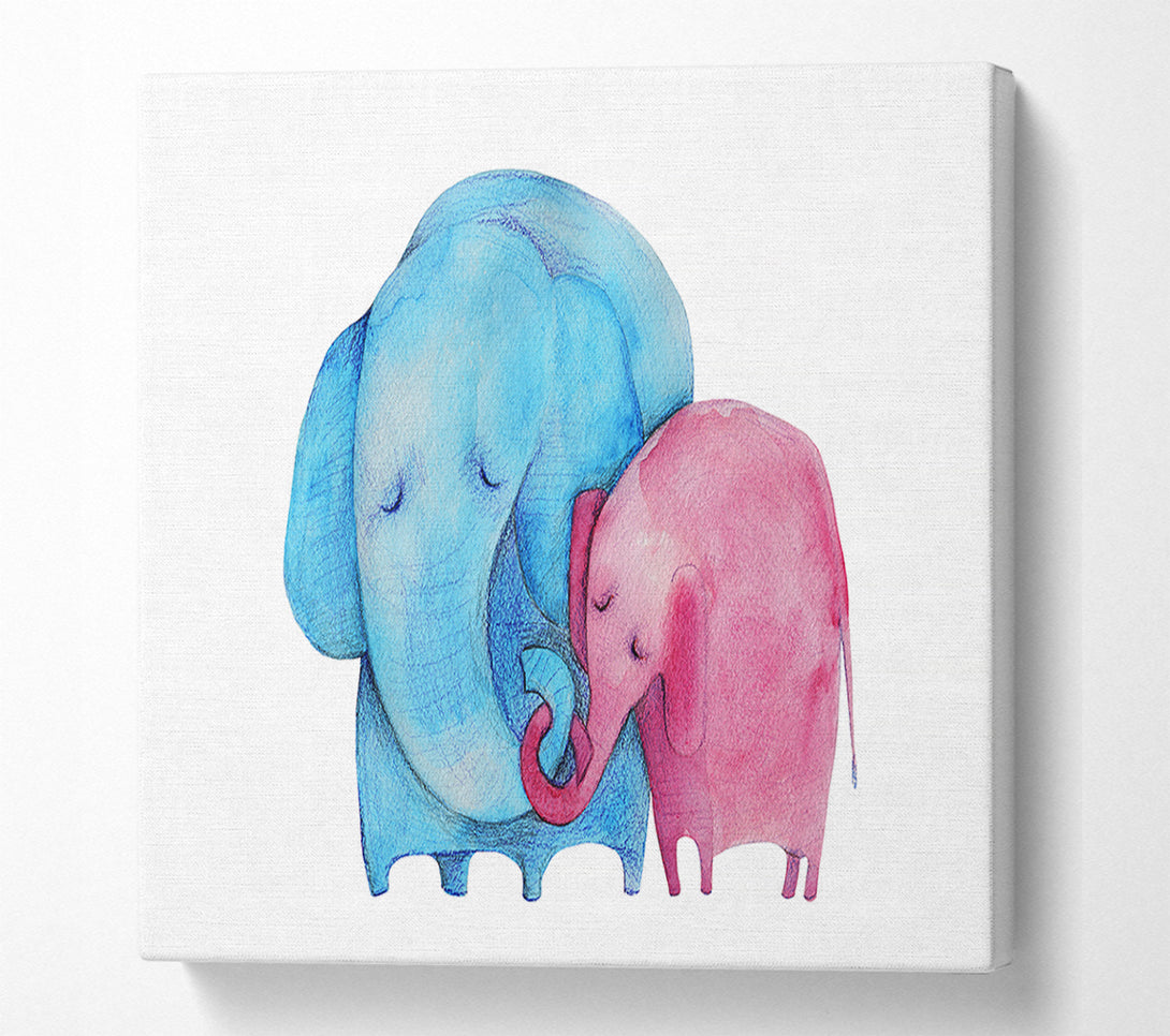  A Canvas Print of Mother And Baby Elephant Canvas Wall Art