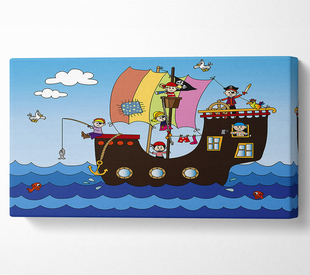  A Canvas Print of Pirates At Sea Canvas Print