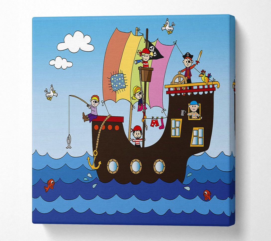  A Canvas Print of Pirates At Sea Canvas Print
