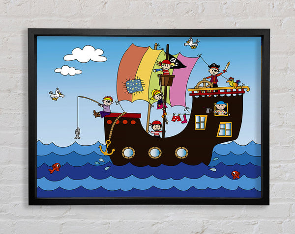 Pirates At Sea Framed Print