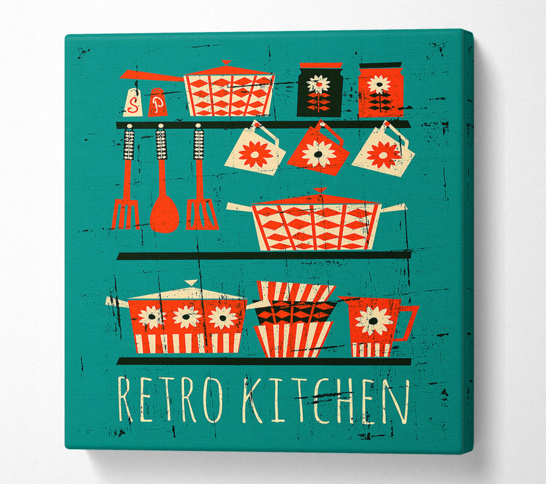  A Canvas Print of Retro Kitchen 2 Canvas Wall Art