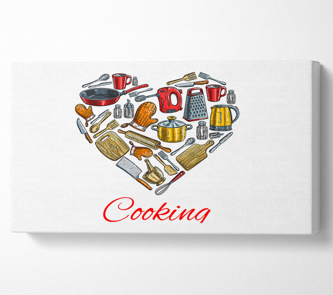  A Canvas Print of I Love Cooking 1 Canvas Wall Art