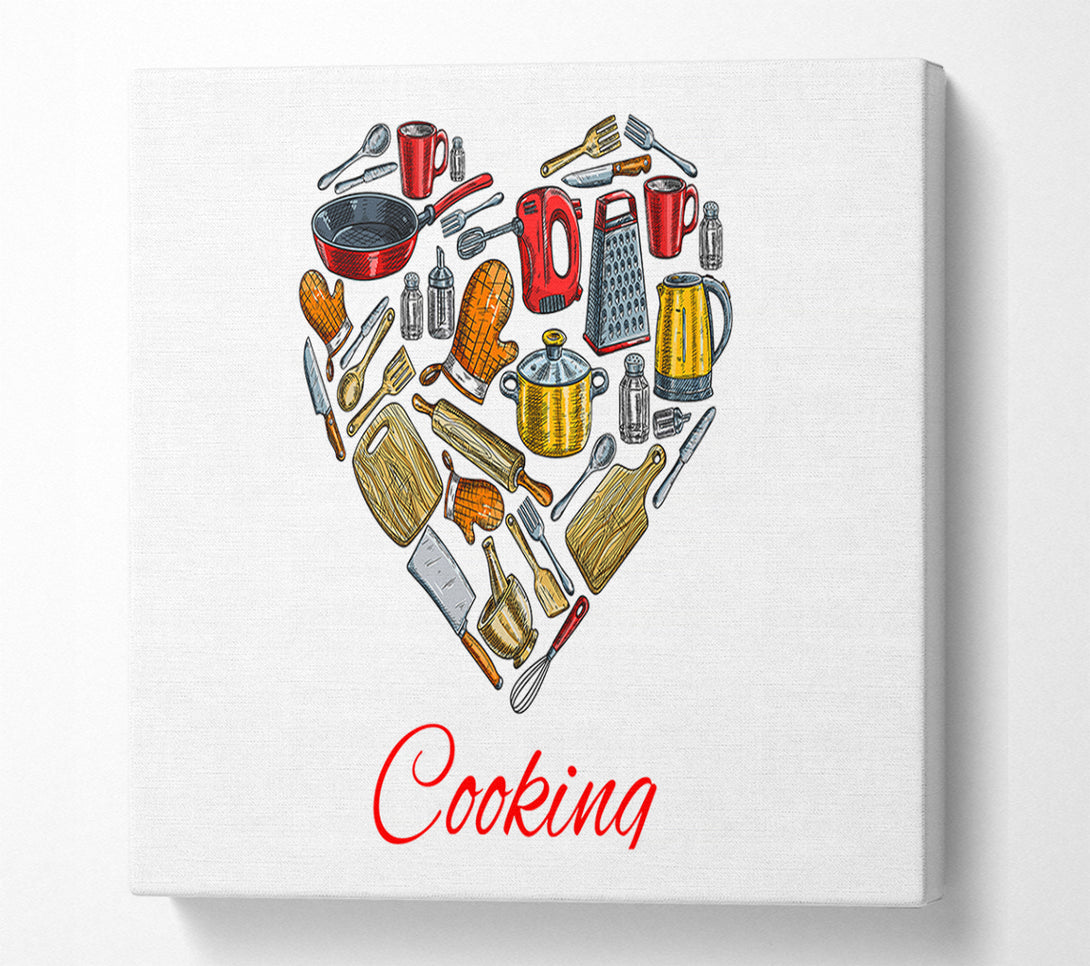  A Canvas Print of I Love Cooking 1 Canvas Wall Art
