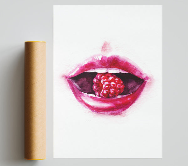 Raspberry Lips Print