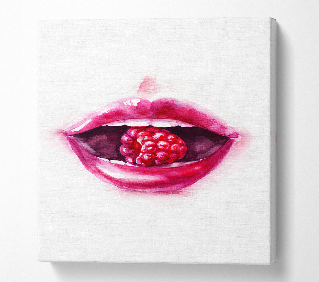  A Canvas Print of Raspberry Lips Canvas Art