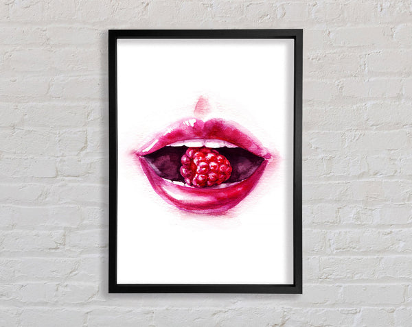 Raspberry Lips Framed Print