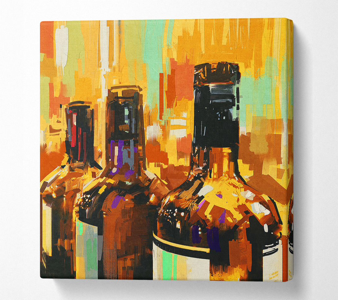  A Canvas Print of Retro Wine Bottles Canvas Art