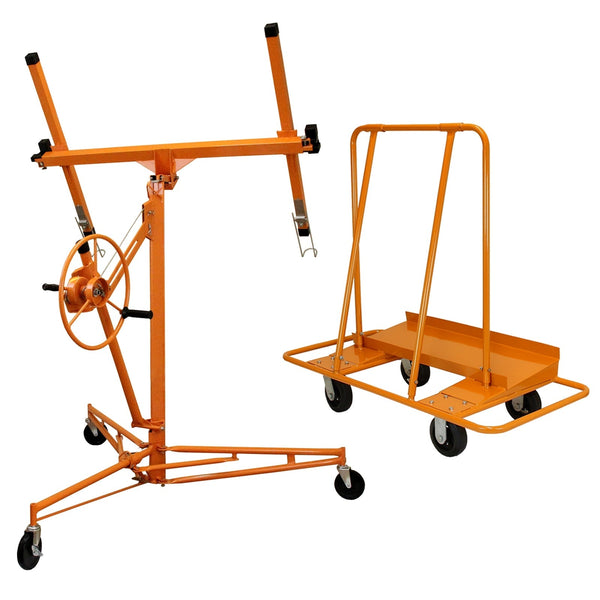 Drywall Lifter Hoist 16ft & Plaster Board Trolley