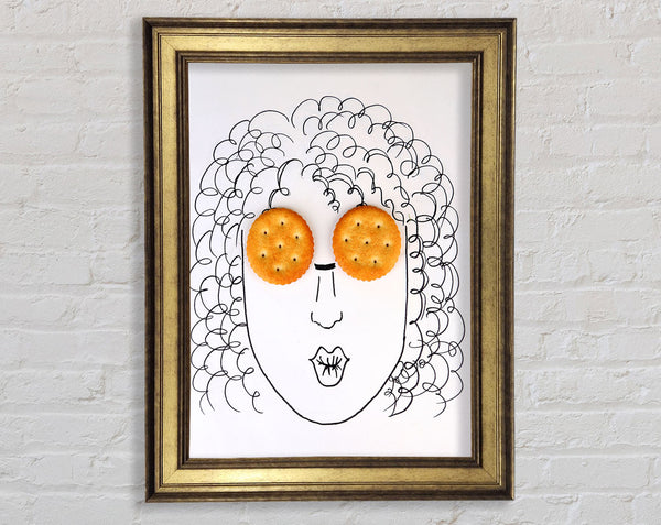 Biscuit Eyes Framed Print