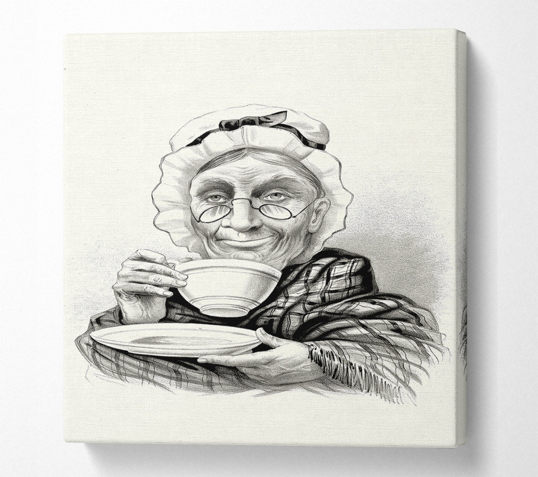  A Canvas Print of Granma Tea Time Canvas Wall Art