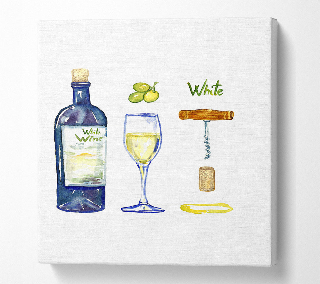  A Canvas Print of White Wine Tools Canvas Print