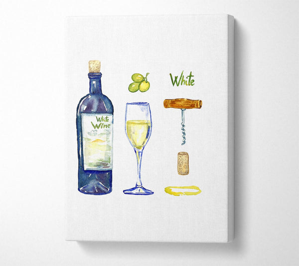  A Canvas Print of White Wine Tools Canvas Print