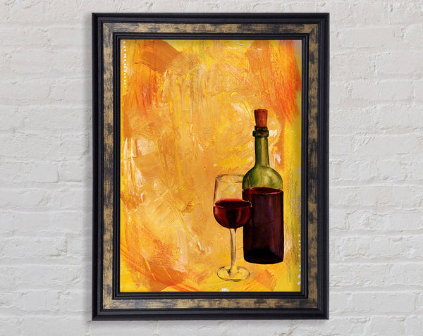Red Wine Bottle Framed Print
