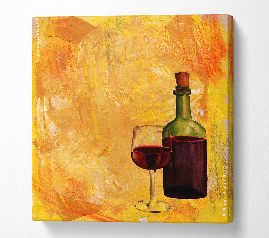  A Canvas Print of Red Wine Bottle Canvas Wall Art