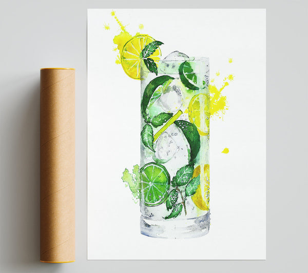 Tall Glass Of Gin And Tonic Poster