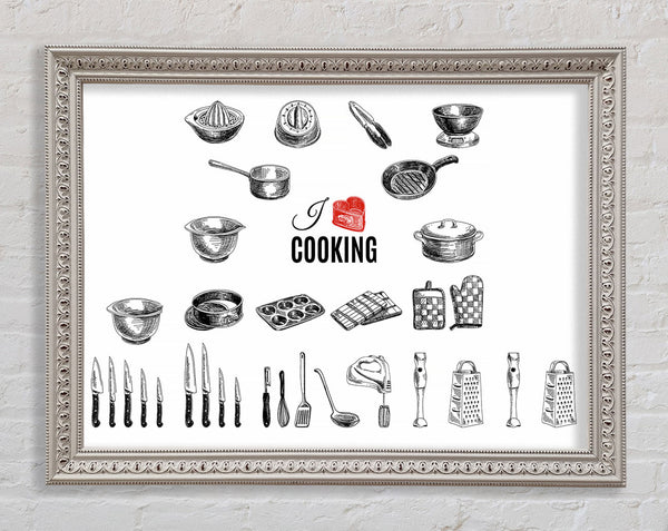 I Love Cooking 8 Framed Print