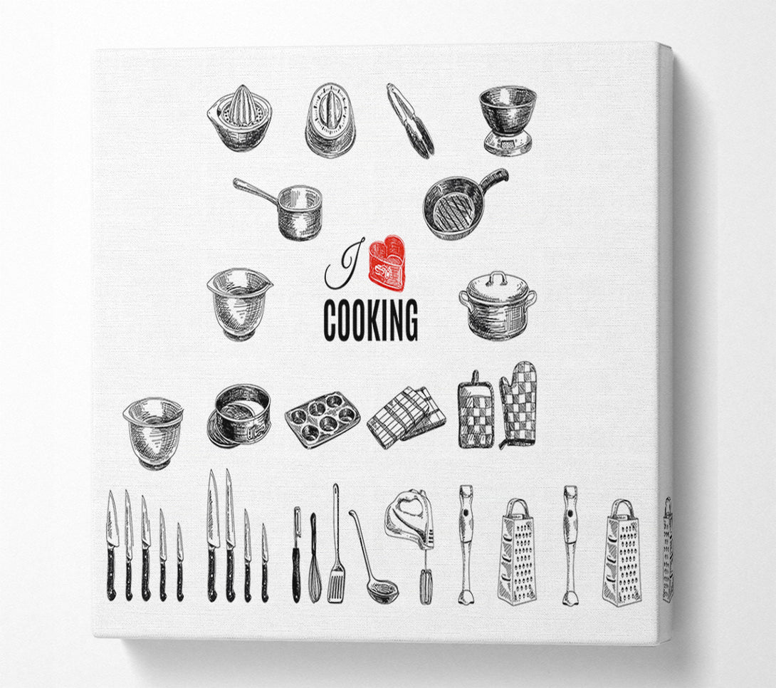  A Canvas Print of I Love Cooking 8 Canvas Print