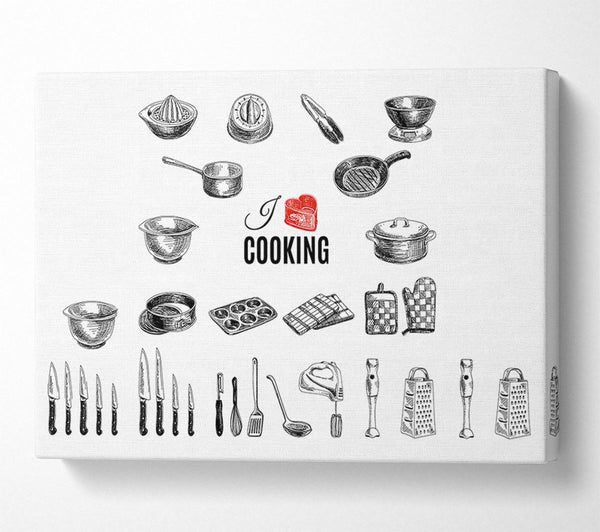  A Canvas Print of I Love Cooking 8 Canvas Print