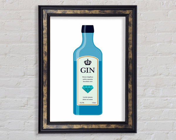 Gin Bottle Framed Print