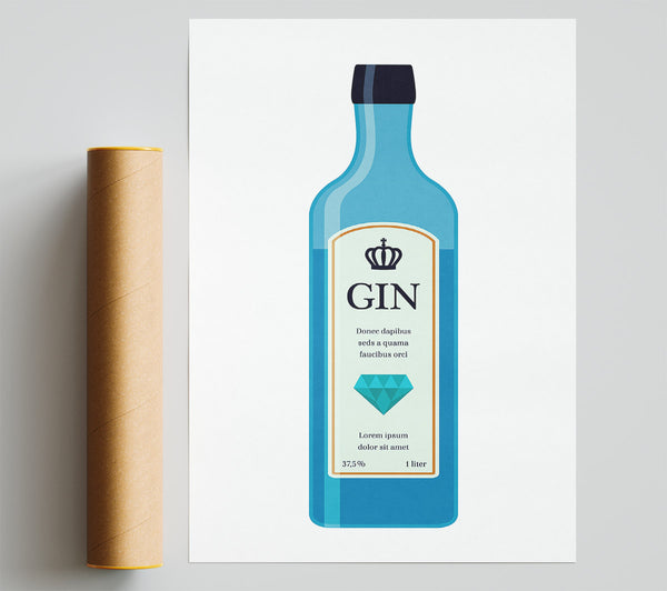 Gin Bottle Giclee Print