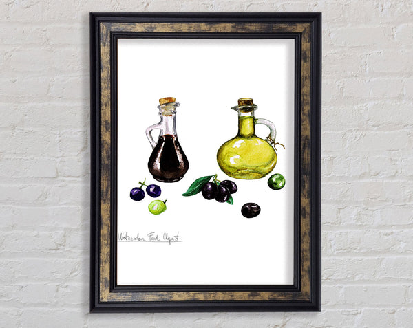 Olive Oil Bottles Framed Print