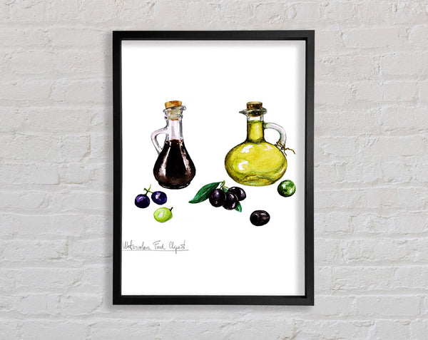 Olive Oil Bottles Framed Print