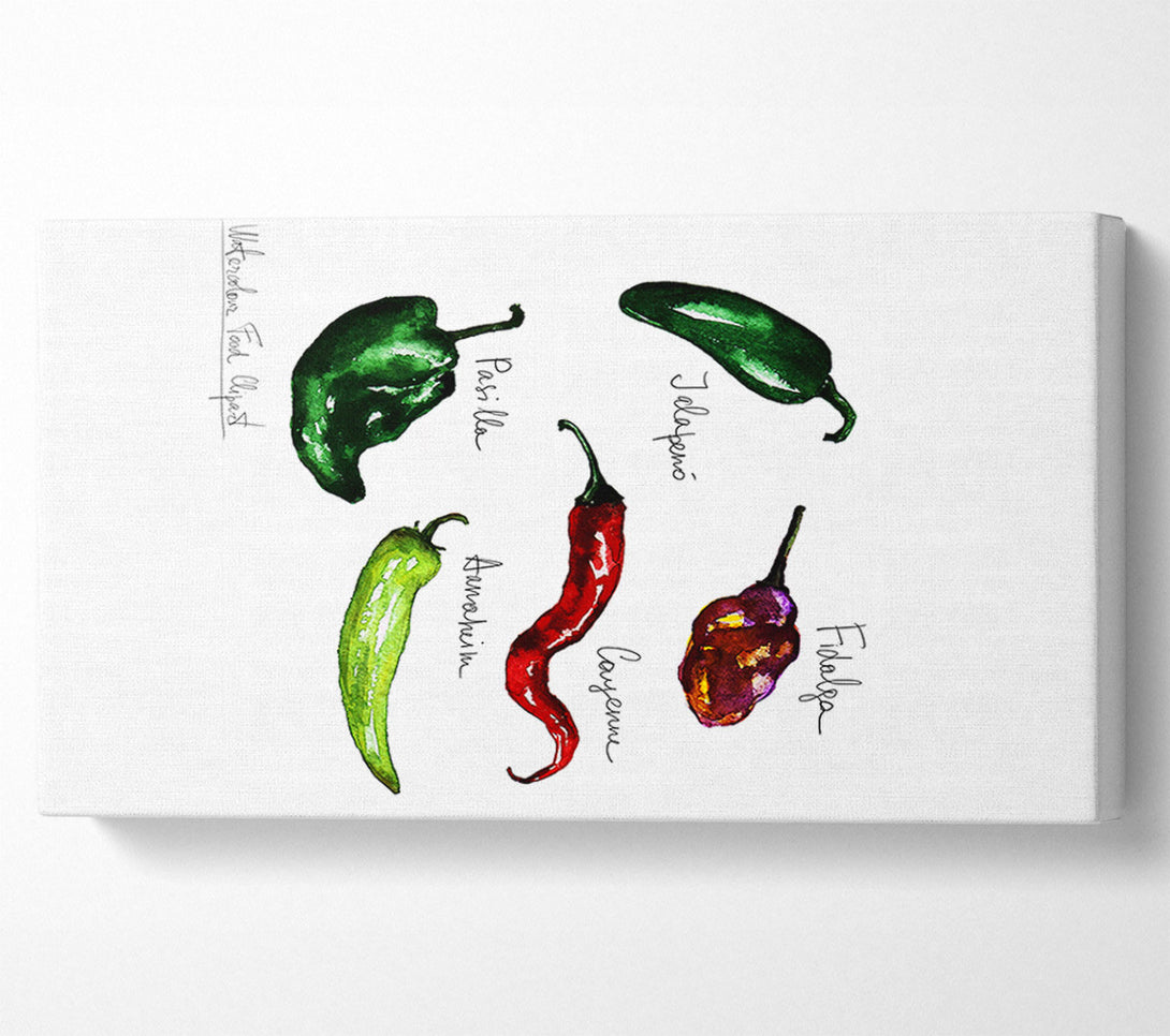  A Canvas Print of Chili Names Canvas Wall Art
