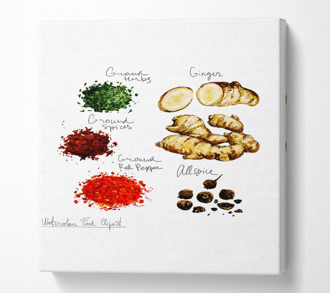  A Canvas Print of Spices For Cooking Canvas Wall Art