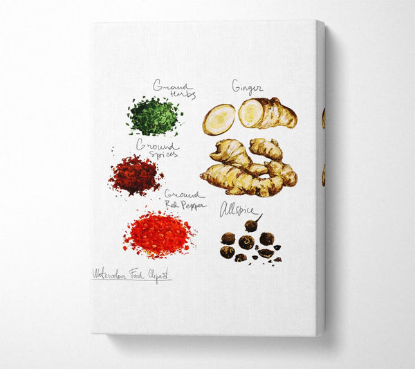  A Canvas Print of Spices For Cooking Canvas Wall Art