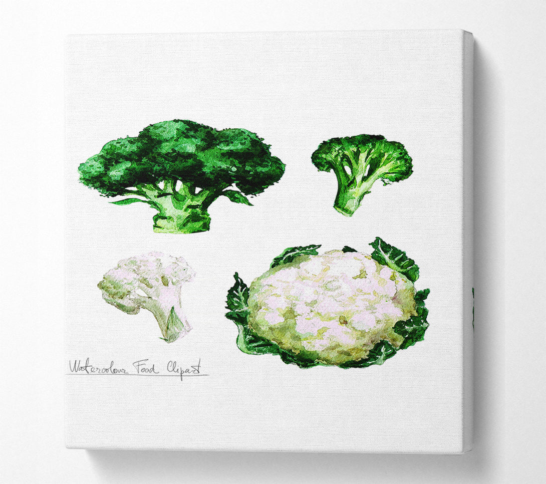  A Canvas Print of Cauliflower And Broccoli Canvas Print