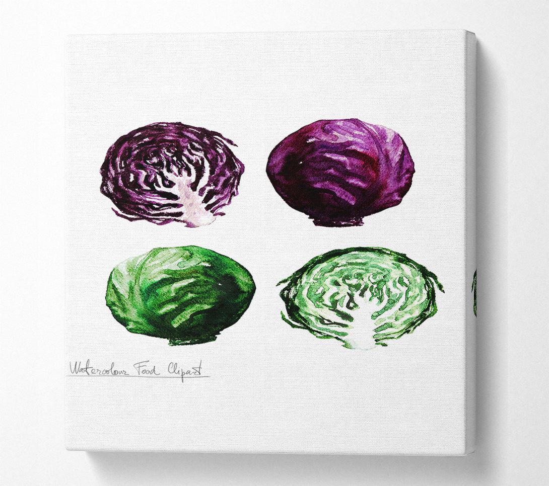  A Canvas Print of Red And Green Cabbage Canvas Art