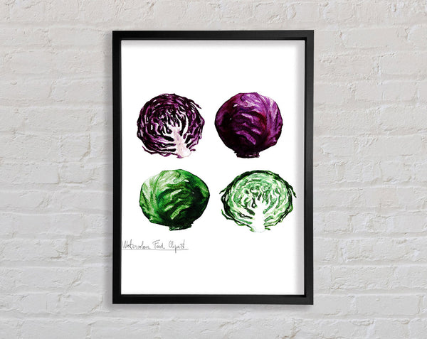 Red And Green Cabbage Framed Print