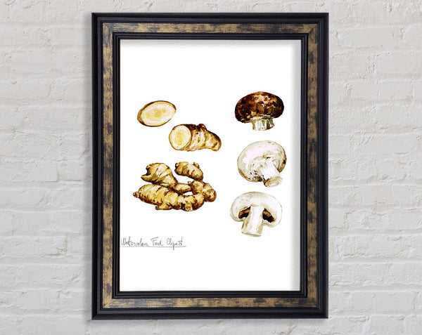 Mushrooms And Ginger Framed Print