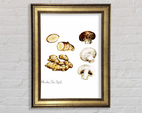 Mushrooms And Ginger Framed Print