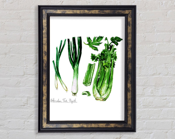 Celery And Leeks Framed Print