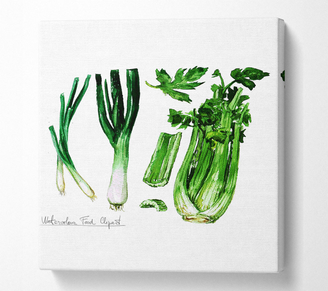  A Canvas Print of Celery And Leeks Canvas Print