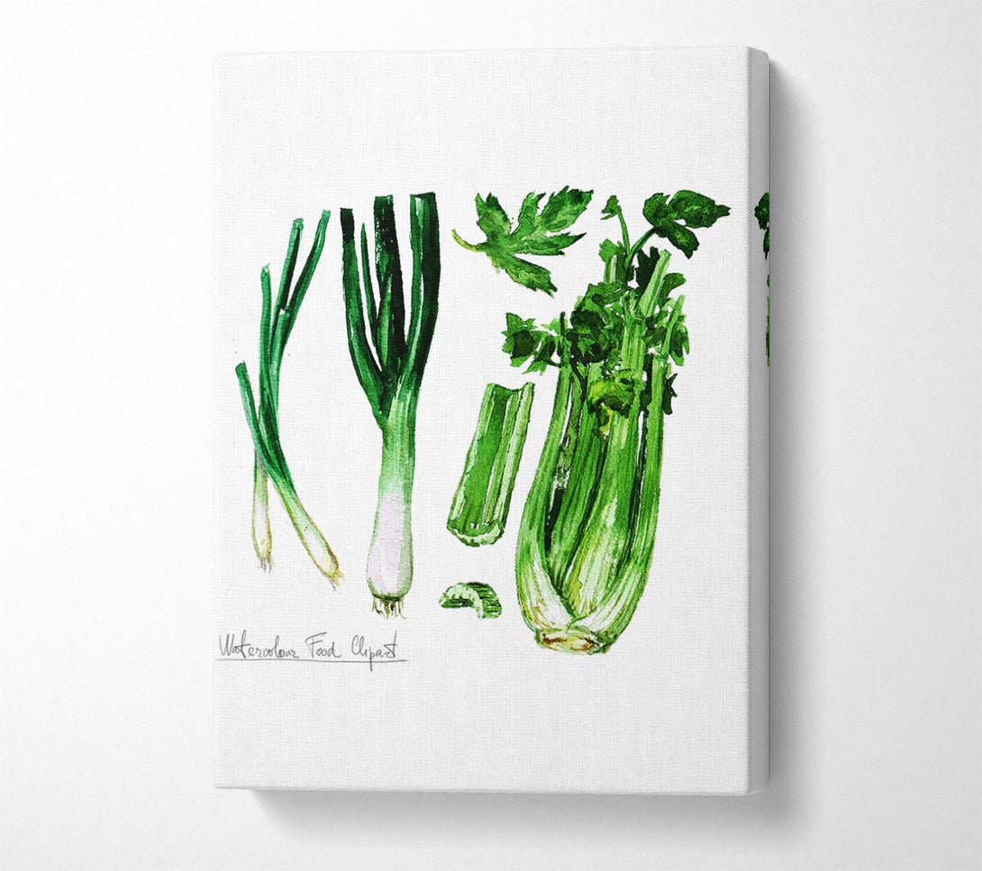  A Canvas Print of Celery And Leeks Canvas Print
