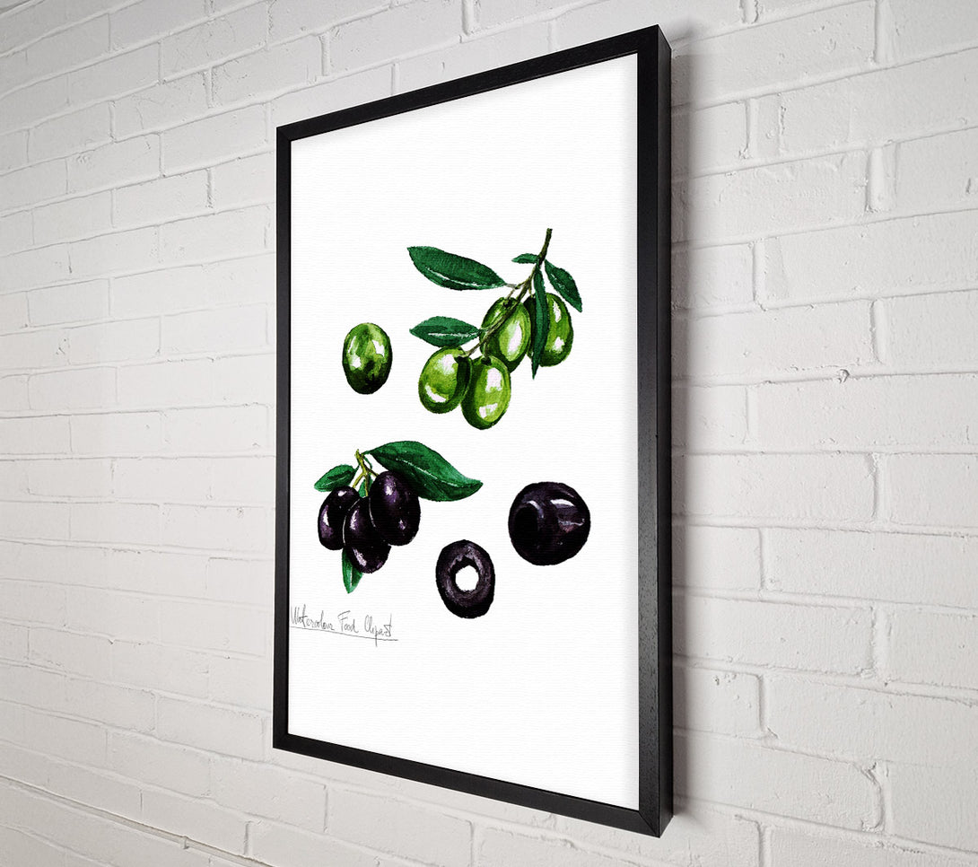  A Canvas Print of Black And Green Olives Canvas Wall Art