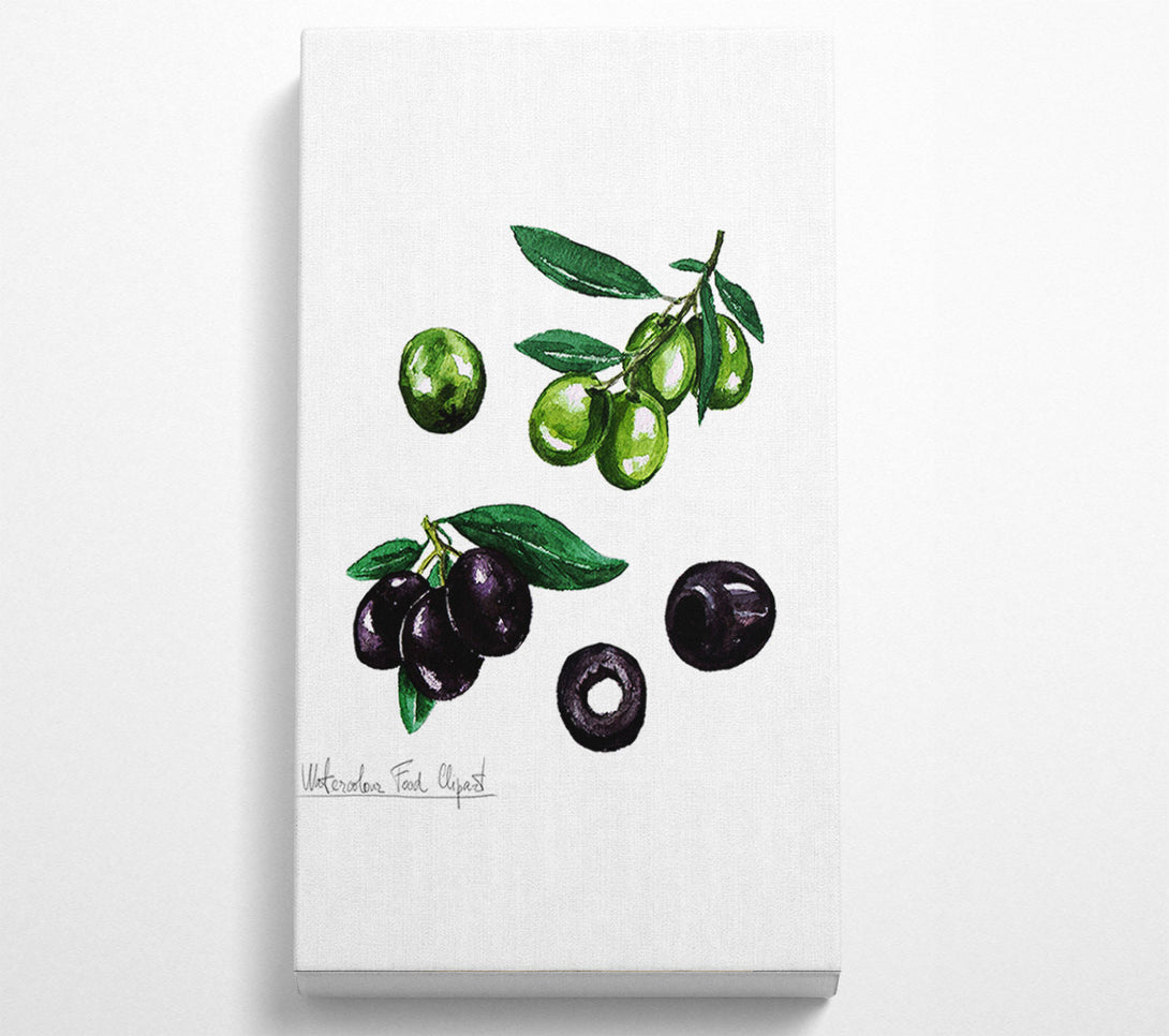  A Canvas Print of Black And Green Olives Canvas Wall Art